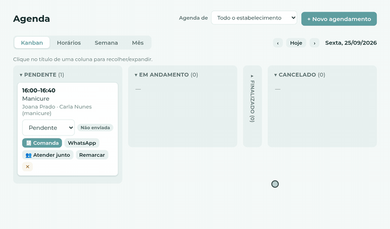 Atendendo a mesma cliente com duas profissionais no Reservya