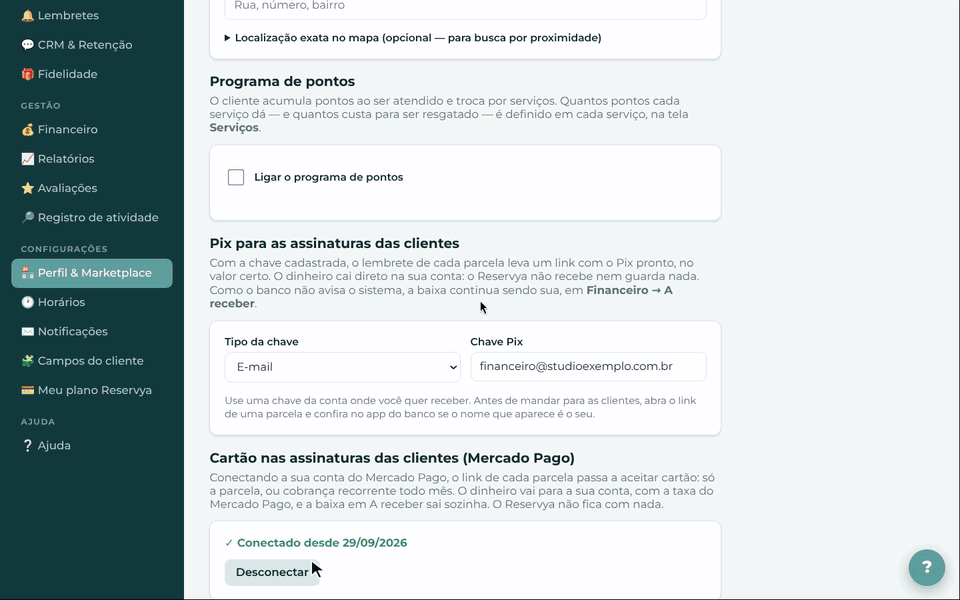 Link Pix, a página da cliente e a baixa